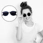 Unisex Blue Round Sunglasses